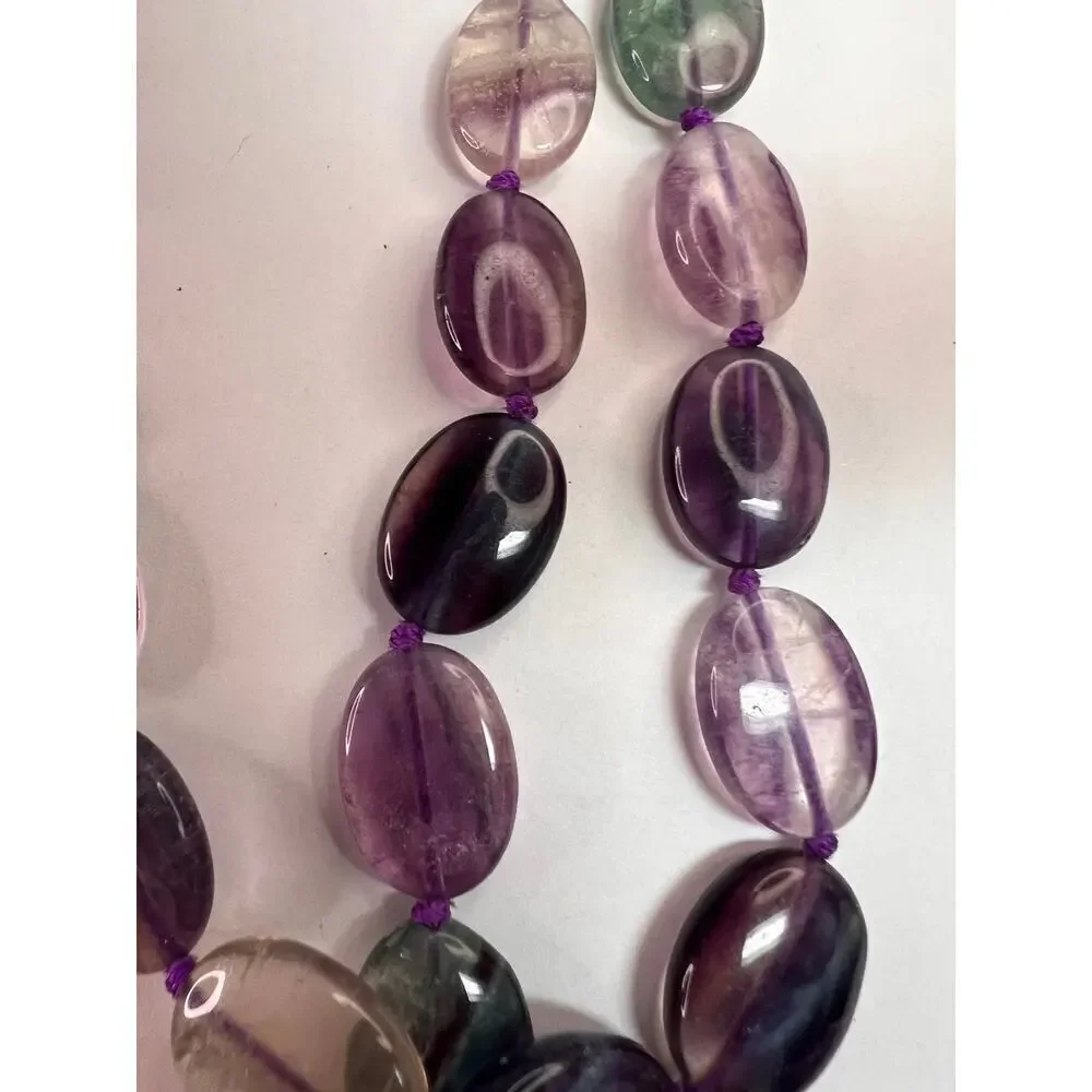NEW Nate & Etan Fluorite knotted necklace with sterling silver clasp